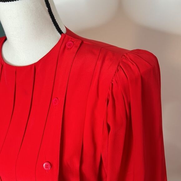 Vintage Argenti Red Silk Dress, 8 - Picture 4 of 11